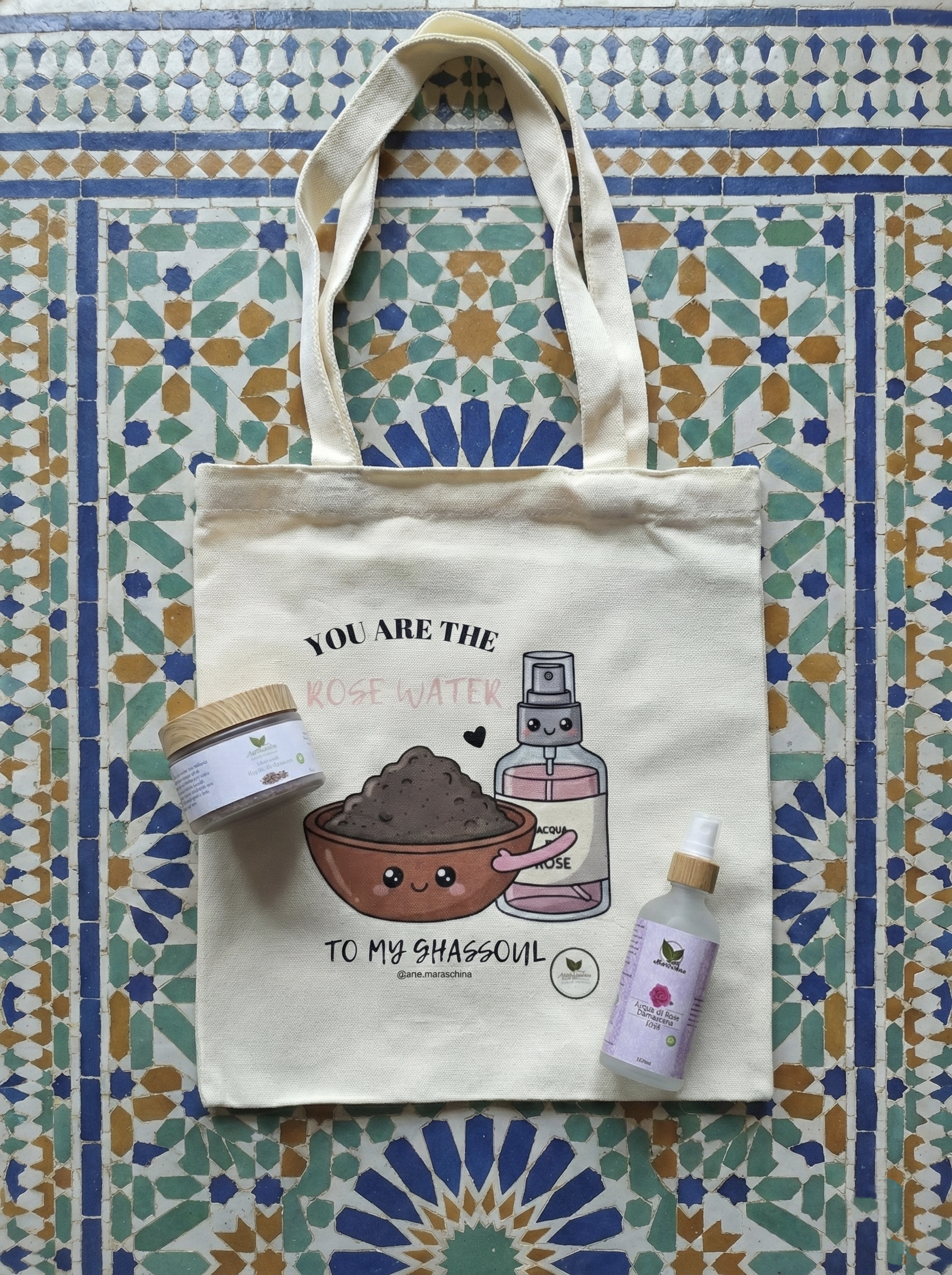 Kit San Valentino "Inseparabili" – Bag Ghassoul & Acqua di Rose - immagine 2