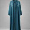 Caftan-Assiya-blu-petrolio Arte MArocchina